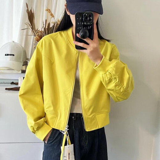 CEENIU休闲立领棒球服外套女欧洲站2025春季新款时尚显瘦夹克上衣 黑色 【原版现货】 M 90-115斤