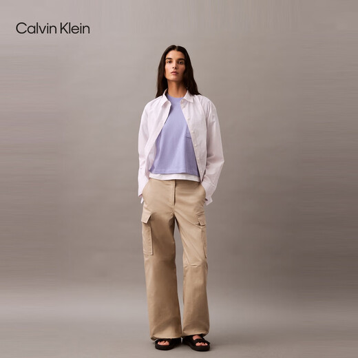 Calvin Kleinjeans25 Printemps et d'été Femme Femme CK CK Badge Shield Pure Coton Coton à manches courtes T-shirt 47B847G