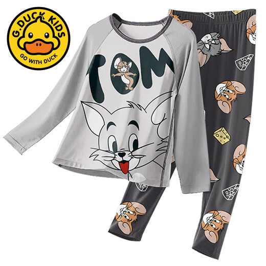 G.DUCKKIDS2025 new boys pajamas spring and autumn style modal long sleeves big children autumn teenagers and children's home clothing set S12159 100 size 8 recommended height 100-110, weight 3