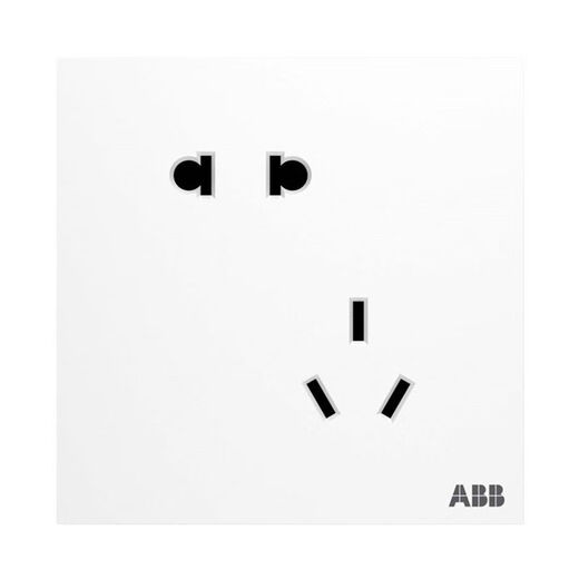 ABB Yingzhi series elegant white switch socket one open double three holes 16A five holes USB household 86 type panel oblique five holes CA205