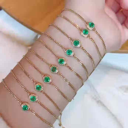 Kechu emerald 18k gold diamond bracelet
