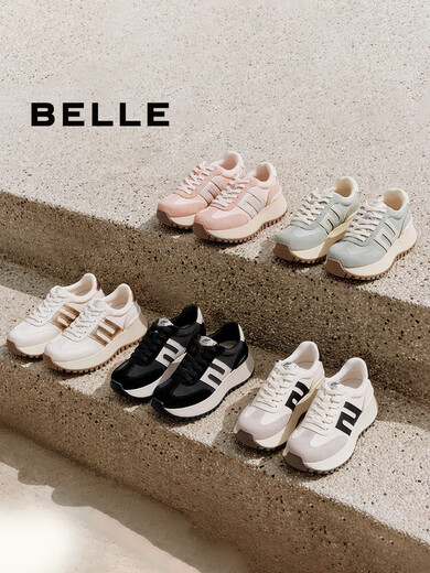 百丽（Belle）跑道系列阿甘鞋女商场同款运动休闲鞋3E829CM4预售 绿色 33  (215mm)