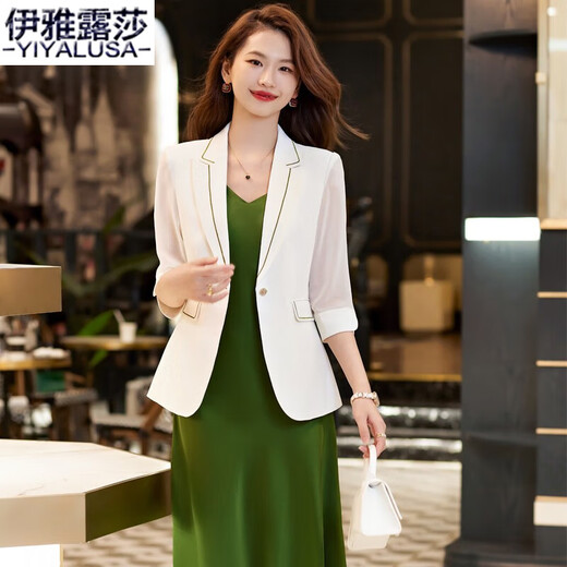 Yiya Lusa Professioneller Frauenanzug für Frauen Frühling und Sommer Neuer Freizeitanzug für Frauen High-End-kleine Jacke für Frauen 9711-1 Single-Stück schwarzer Anzug S
