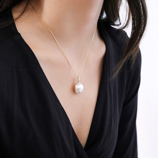Floating Lotus Mirror Highlight Pearl Seawater Mabei Pendant Original Mabei White Almost Flawless 12-13mm