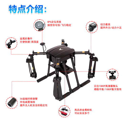 翔顺四轴无人机多功能载重吊运抛投运输电力架线航拍续航持久稳定飞行 无人机定制功能款定金 咨询客服