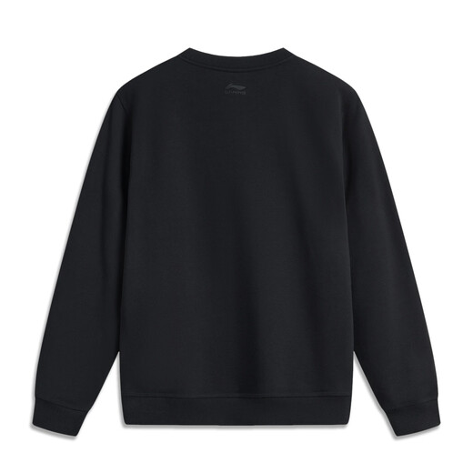 Li Ning plush sweatshirt Xiao Zhan same style for men and women's new winter round neck thickened warm pullover AWDU679 -3 black XL