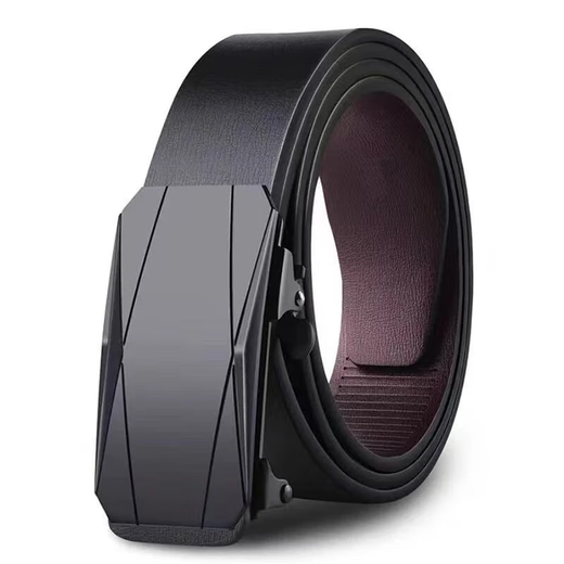 Hot Selling 1 Million Orders Business Casual Simple Versatile Belt Toothless Automatic Buckle Men's Belt Student Black 120cm