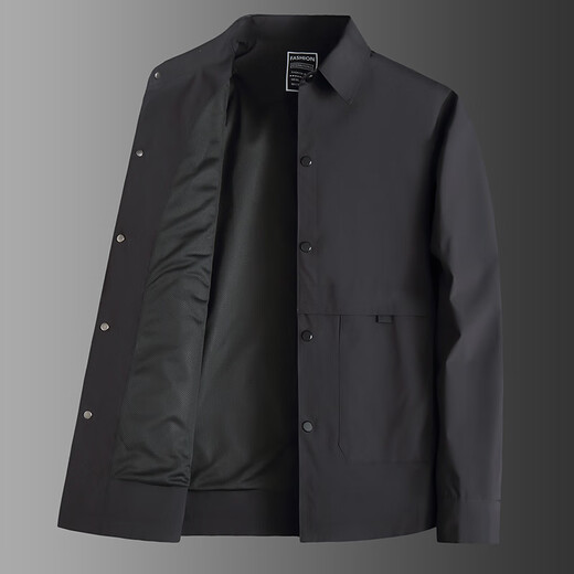 ROMON large size military green lapel jacket for men with big belly, middle-aged spring and autumn business loose single-breasted windbreaker jacket trend 2406 military green (spring and autumn) 2XL 155Jin Jin is equal to about 0.5 kg