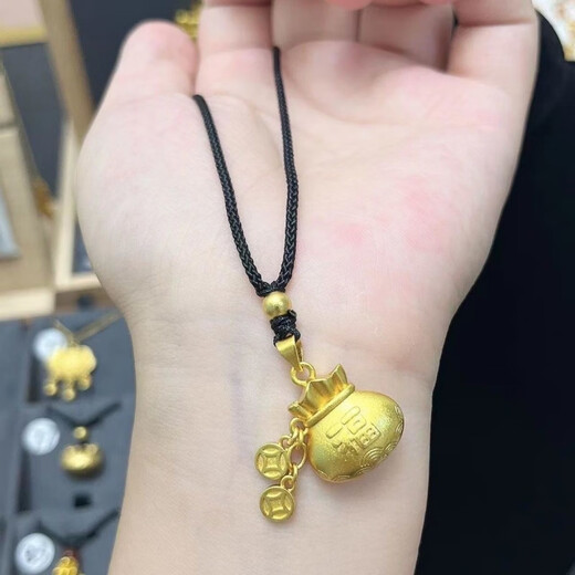 Graycewody Old Phoenix 999 Gold Foot Gold Bag Silver Ancient Fortune Bag Cabina de monedas para mujeres Collar Nuevo de tejido de transporte Estilo de tejer de transporte
