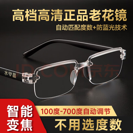 Focus on reading glasses, high-definition smart reading glasses for middle-aged and elderly people. Reading glasses for elderly people. Integrate far and near [Smart Zoom] Presbyopia 250 degrees [recommended for 60-64 years old]