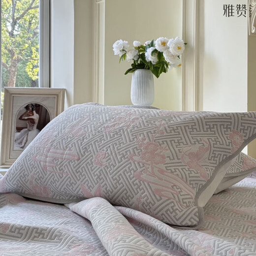 Yazan baby soft mat gauze soft mat 25 years new summer sheets combed cotton thickened sweat-absorbent breathable mattress mattress 25 years new - combed cotton Butterfly Valley pink (suitable for 1.8 meters bed) single piece 220*240cm