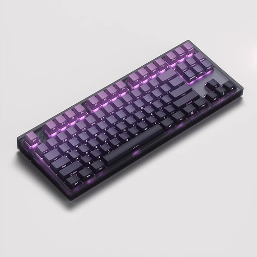 腹灵MK870 黑莓侧刻 机械键盘 有线无线蓝牙客制化 电脑游戏静音办公 黑曜石 紫气东来侧刻 有线 灰木轴V4【百搭万金油】