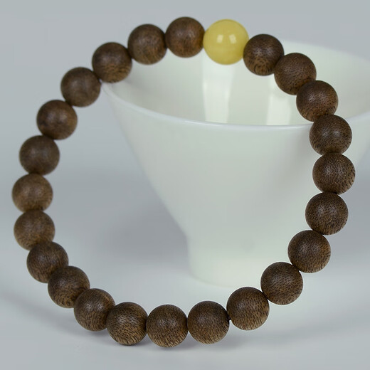 Sandale 9 points Bracelet de bois d'agar de Sandale Sanken Natural Brunei Brunei Gagar de bois 9 mm Boule bouddhiste pour hommes et femmes Bracelet culturel de la peau de serpent de soie douce 9 mm * 23 Style de cire-ci-dessous Brunei (adapté à la circonférence de la main 16-18cm)