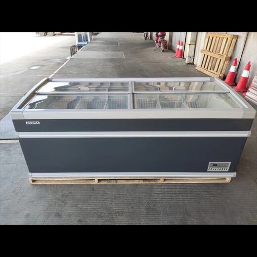 AUCMA [Chinesische alte Marke] kommerziell große Kapazität Island Display Gefrierschrank Schnellgefrorenes Meeresfrüchte Horizontales Eiscreme Commercial Gefrierschrank Supermarkt Convenience Store Kombination Gefrierschrank 900L Straight Cabinet Up and Down Push und ziehen 2500*825*845