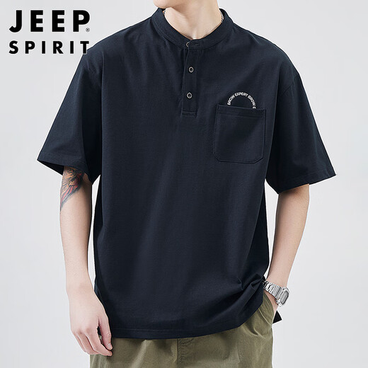 JEEP SPIRIT吉普短袖T恤男士夏季宽松纯棉半袖高端体恤凉感上衣服polo衫