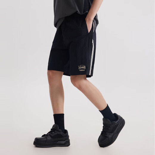 CABBEEN contrasting color structure men's shorts summer casual splicing street fashion loose and versatile five-quarter pants anthracite 01 L /175/50