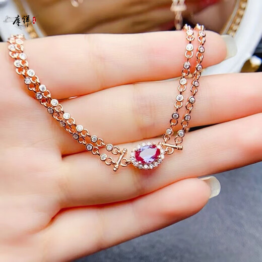 Kuxiang Alexandrite Bracelet Beautiful Color Changing Effect Oval 5*7mm