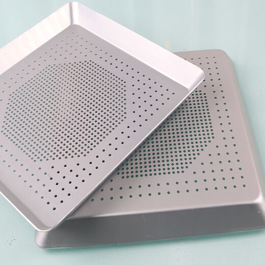 Baking non-stick anode square punched pizza tray cookie bread tray aluminum alloy oven baking pan 13 inches 33*33cm non-porous