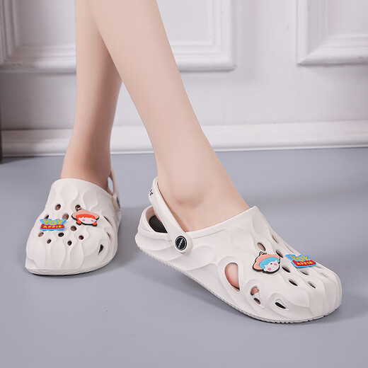 Zecross-Sehns Sehnsucht nach Leben gleicher Lochschuhe für Frauenbeutel-Toe Anti-Rutsch-Strandsandalen für Sommerkleidung wasserdichte Dicke Sohle neue Style Beige + Herren- und Frauen-Avatar 37-38 Standard Sportschuhgröße