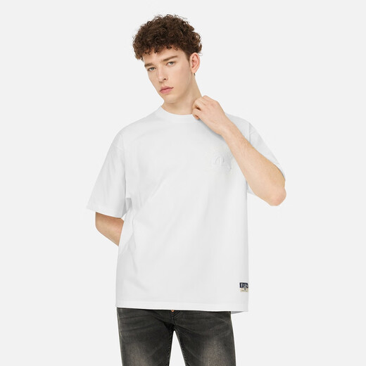 Evisu Fu Shen 2025 Sommer Neues Produkt Herren Drachenmuster gedruckt lose T-Shirt Weiß L [lose optional 1 Größe]