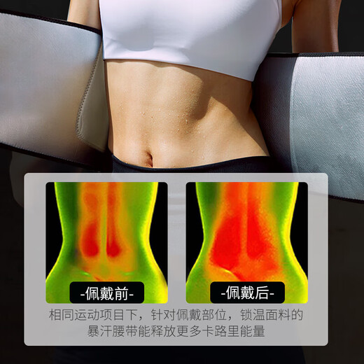 TEEIS德国暴汗护腰涂银健身运动束腰燃跑步收腹脂塑形发汗瘦身缚带男女 暗夜黑暴汗护腰丨限定系列 均码丨80-180斤通用