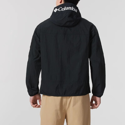 Columbia25春夏新款哥伦比亚男户外防风防泼水透气连帽外套WE4839 011-黑色 M 175/96A