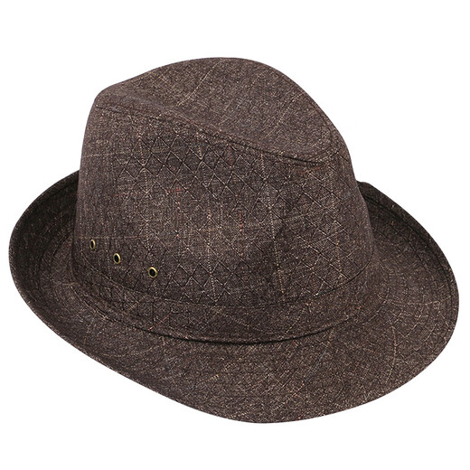 Woodpecker (TUCANO) spring and summer sun protection thin top hat for men, middle-aged grandfather, elderly jazz hat, elderly gentleman hat, spring and autumn dad hat, Hong Kong and Macao hemp dark gray 57CM