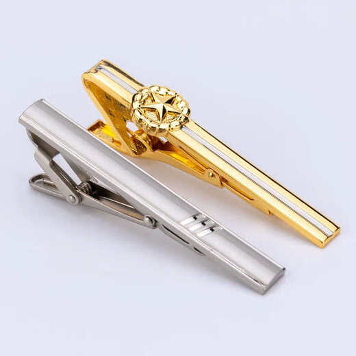 Chuangjingyi wählt Krawattenclip Clip Herren Silber Lüfter Goldkrawatte Krawatte Wu Feueranzug reguläre Uniform Zhengjun Clip Lu Golden