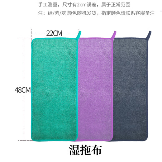 Li Jiajie mopping rag, household mop, thickened rag, hand washable, no watermark, no lint, long 2 pieces (random color) 22*48