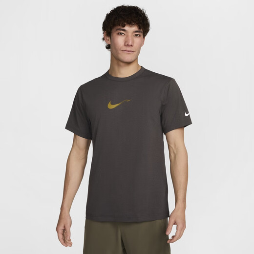 
Nike (NIKE) official HYVERSE DRI-FIT men's sun protection quick-drying short-sleeved top summer T-shirt HV4882 299 medium gray/desert moss green/silver XS