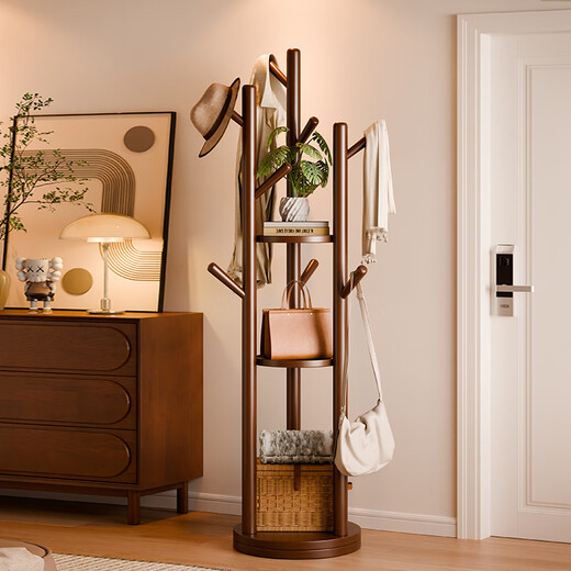 Jiayi clothes rack floor-standing bedroom solid wood coat rack rotatable clothes rack multi-functional clothes rack simple storage rack