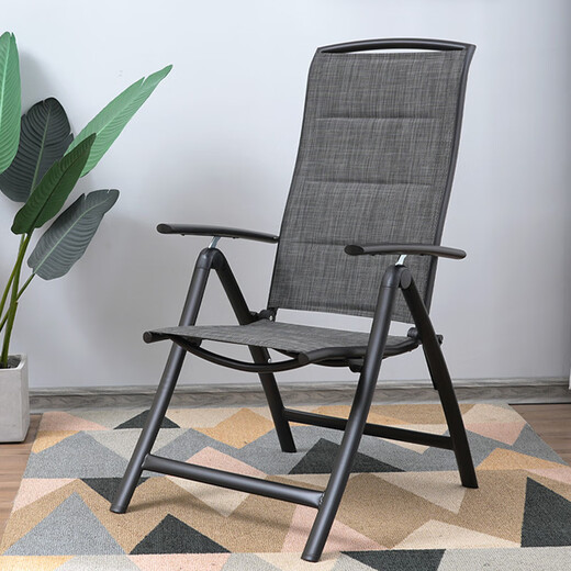 临亚（LINYA）折叠躺椅户外露营椅铝合金7档调节家用午睡椅子喜 9896夹棉款折叠椅