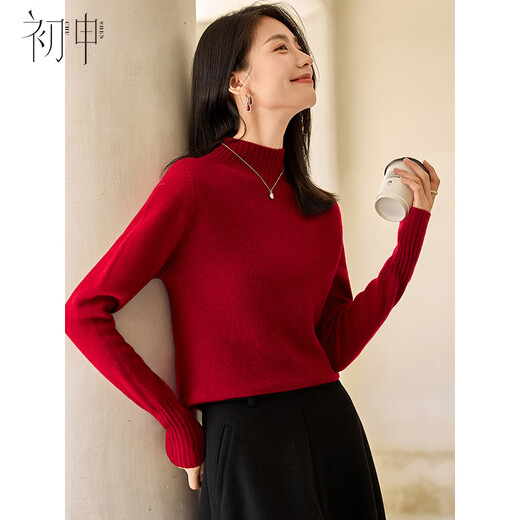 Chushen 100% pure wool sweater women's half turtleneck versatile sweater sweater bottoming sweater top S144Z8016
