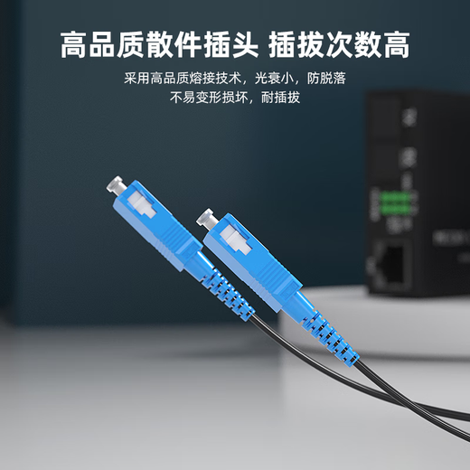 岩飞 光纤线入户光纤跳线皮线光纤延长SC-SC光纤线室内预埋室外成品室内光纤线电信级皮线跳线监控光纤 SC-SC室外1芯3钢丝 黑色 10米
