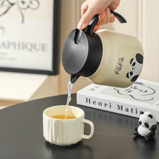 Kawashimaya (KAWASIMAYA) Panda thermos kettle household large-capacity stainless steel thermos thermos kettle office simmering teapot 1000ml