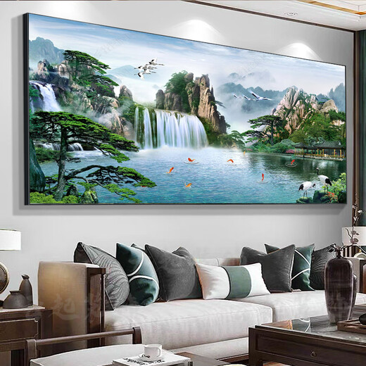 Handwerksmann Zeit begrüßt Kiefern Wohnzimmer Sofa Hintergrund Wanddekoration Teer Hängende Malerei Landschaft Malerei Landschaft Kalligraphie und Malerei Büro-Wandmalereien [Begrüßungskiefer] CT-3882 210*90 cm modern
