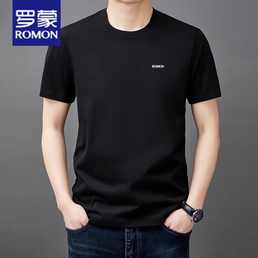 Camiseta de manga corta para hombres Romon para el verano NUEVO ALGODE PURO COLLO RED REDED COLLE CHILT CHILD CHISCHIS CHISCHIVE COLOPLE COMPIERA PARA HOMBRES YS9929 WHITE [con etiqueta] 2xl 120 [141-160Jin [Jin equivale a 0.5 kg]]]