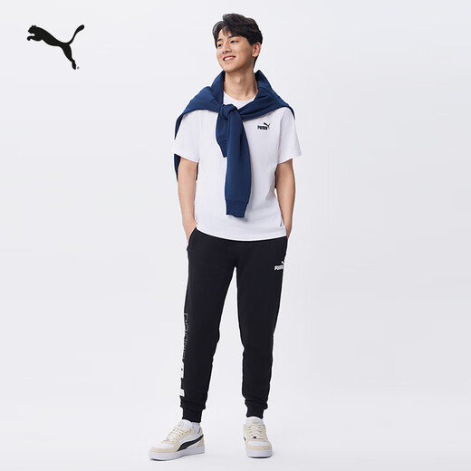 PUMA loose printed sports trousers and sweatpants men's new winter casual knitted pants 679607 black-01 XL (185/82A)