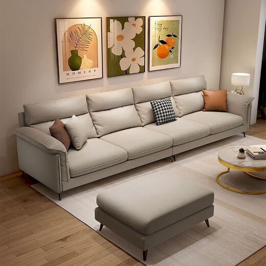 Italian minimalist technology fabric sofa living room small apartment simple modern light luxury straight row double or three person rental room new technology cloth bamboo charcoal sponge style single person 90CM