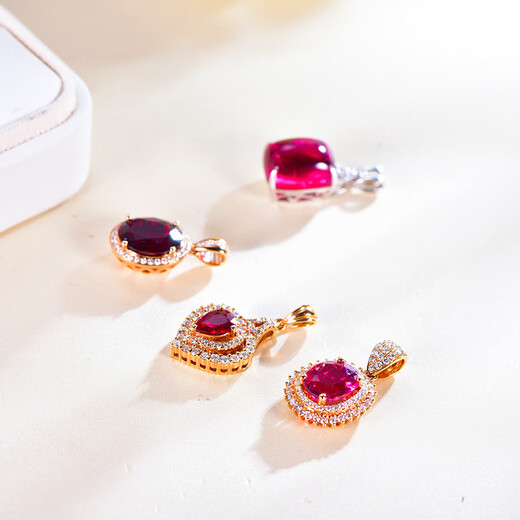 Millais natural colored sapphire blue ruby pendant red and green tourmaline necklace tanzanite women's 18K gold jewelry diamond spot 13.22ct tanzanite pendant with diamond 1.62ct (1)