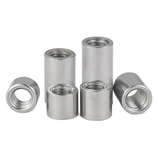 Jinggong (JINGGONG) extended nut 304 stainless steel cylindrical thickening and height welding internal thread round nut column m4m5m6m8m10 M5*20* outer diameter 8 (5 pieces)