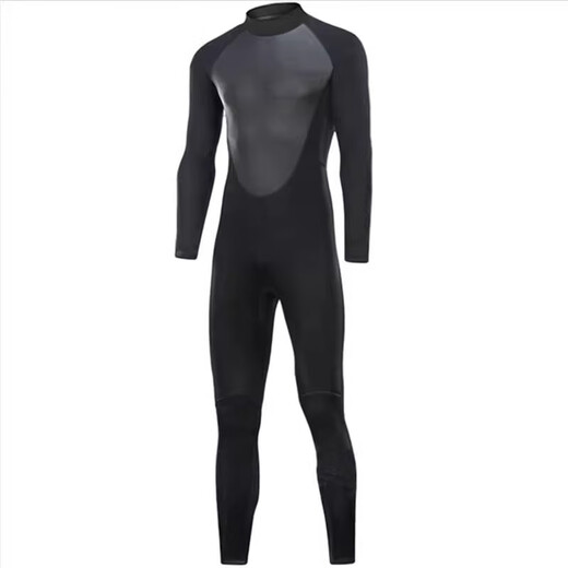 Shi Xishuo 3.5mm long-sleeved warm wetsuit men's one-piece sun protection waterproof female snorkeling suit surfing cold-proof swimming wetsuit classic one-piece black L size 110-125Jin Jin is equal to 0.5 kg