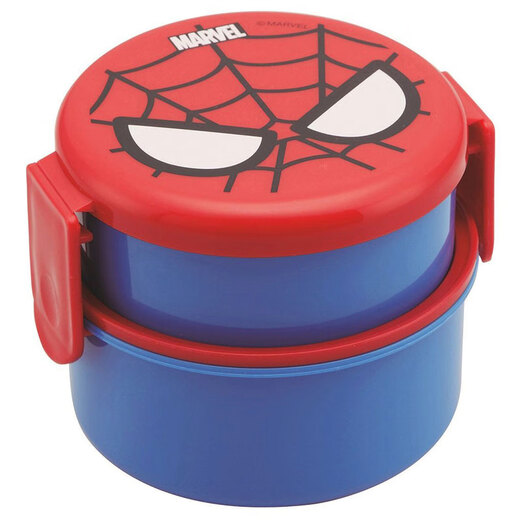 SKATER Overseas Official Japanese Baby Double-layered Round Small Lunch Box with Lid Cartoon Cute Dessert Box Children's Compartmented Fruit Double-layered Small Lunch Box-Corner Bio Pink 500ml