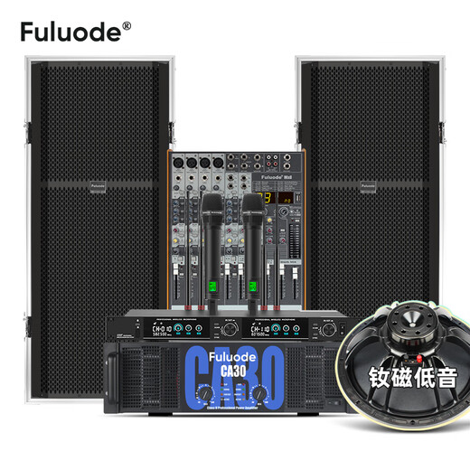 Flood stage audio set professional large-scale single 15-inch double 15-inch performance wedding outdoor family KTV home subwoofer bar line array speaker remote waterproof set 16 925 double 15-inch neodymium magnetic top