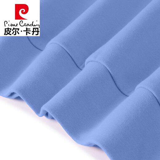 Pierre cardin (pierre cardin) hatless sweatshirt for women loose round neck pullover Korean style wear blue long-sleeved spring and autumn outfit 2025 new top Y6172 baby blue long sleeve M (recommended 80-105 Jin [Jin equals 0.5 kg])
