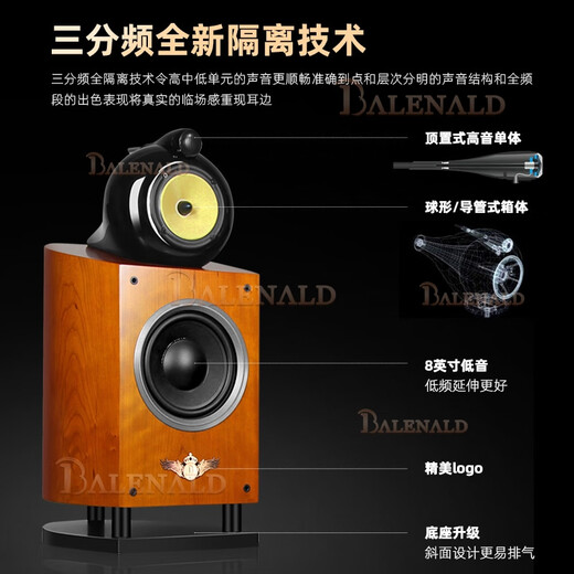 BALENALD NS8 NAUTILUS Fiebre alta fidelidad Basco de 8 pulgadas Nautilus Audio estantería de tres minutos Passive HIFI HIFI Altavoz coaxial de 12 pulgadas + 698 Amplificador