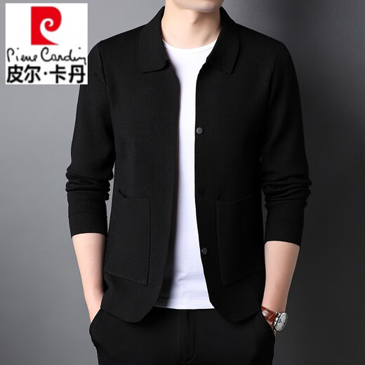 Pierre Cardin Herrenjacke verdickte Visiten-Strickjacke Long Sleeve Cardigan Jacke Herumn Casual Revers Männer Rice Grey Hyx-A020W 4xl 190 [geeignet für Gewicht 170-180 Jin [Jin gleich 0,5 kg]]