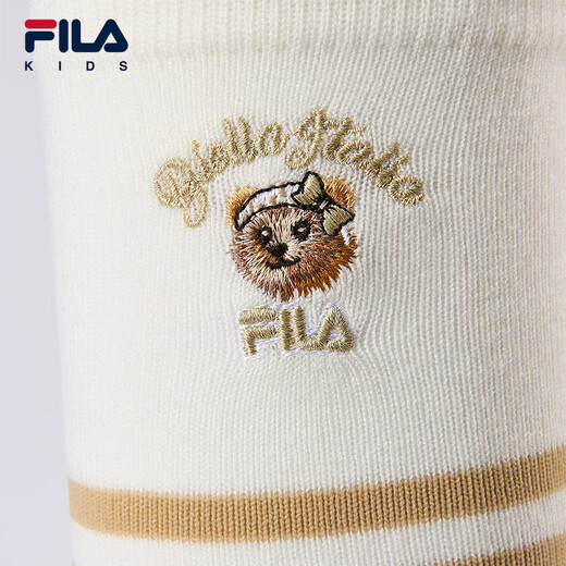 FILA children's accessories long socks 2025 summer new style comfortable breathable knee-high socks for girls, middle and large children, chestnut color - BG 5-9 years old S