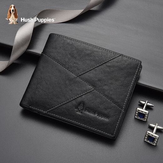 Hush Puppies Sac en cuir authentique pour hommes d'entreprise pour hommes Coup de carte légers de grande capacité Gift portable Gift Pratique pour papa à mari HC-2111208W-576 Portefeuille court