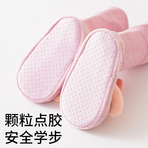Coton Twin Baby Floor Choques au printemps et à l'automne Mignon Cartoon Baby Toddler Shoes Disppensing Non-Slip Soft Seme Sole Cool New-Born Chaussures et chaussettes 39-351-344 Rose clair 1 paire 0-6 mois S chaussettes S 11 cm de long (recommandée 0-6 mois)
